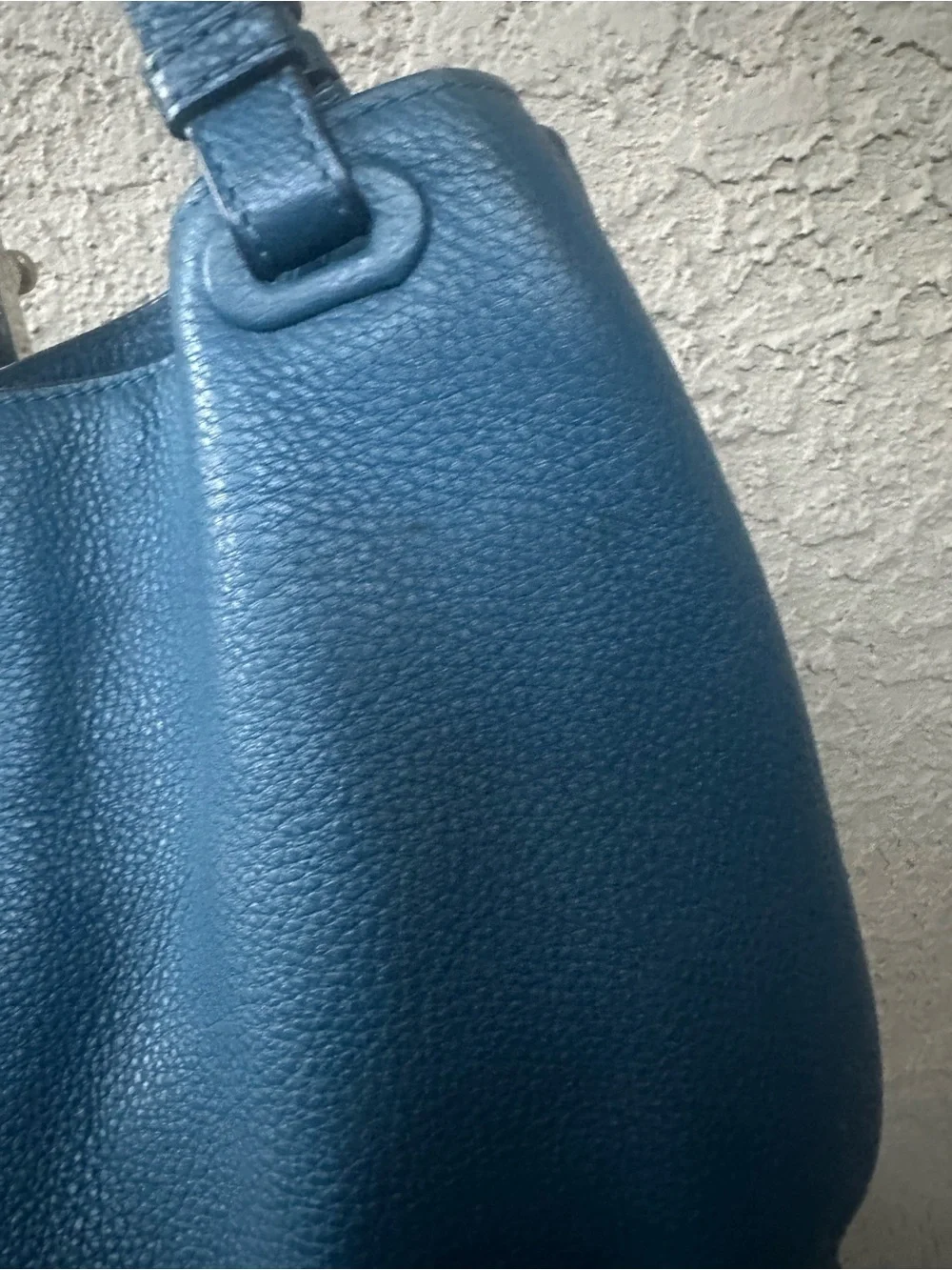 TORY BURCH Teal Leather Tassel Shoulder Bag